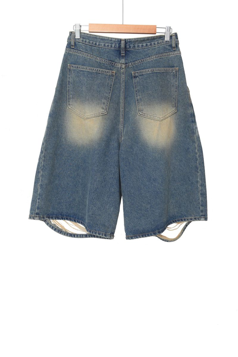Vintage half denim pants