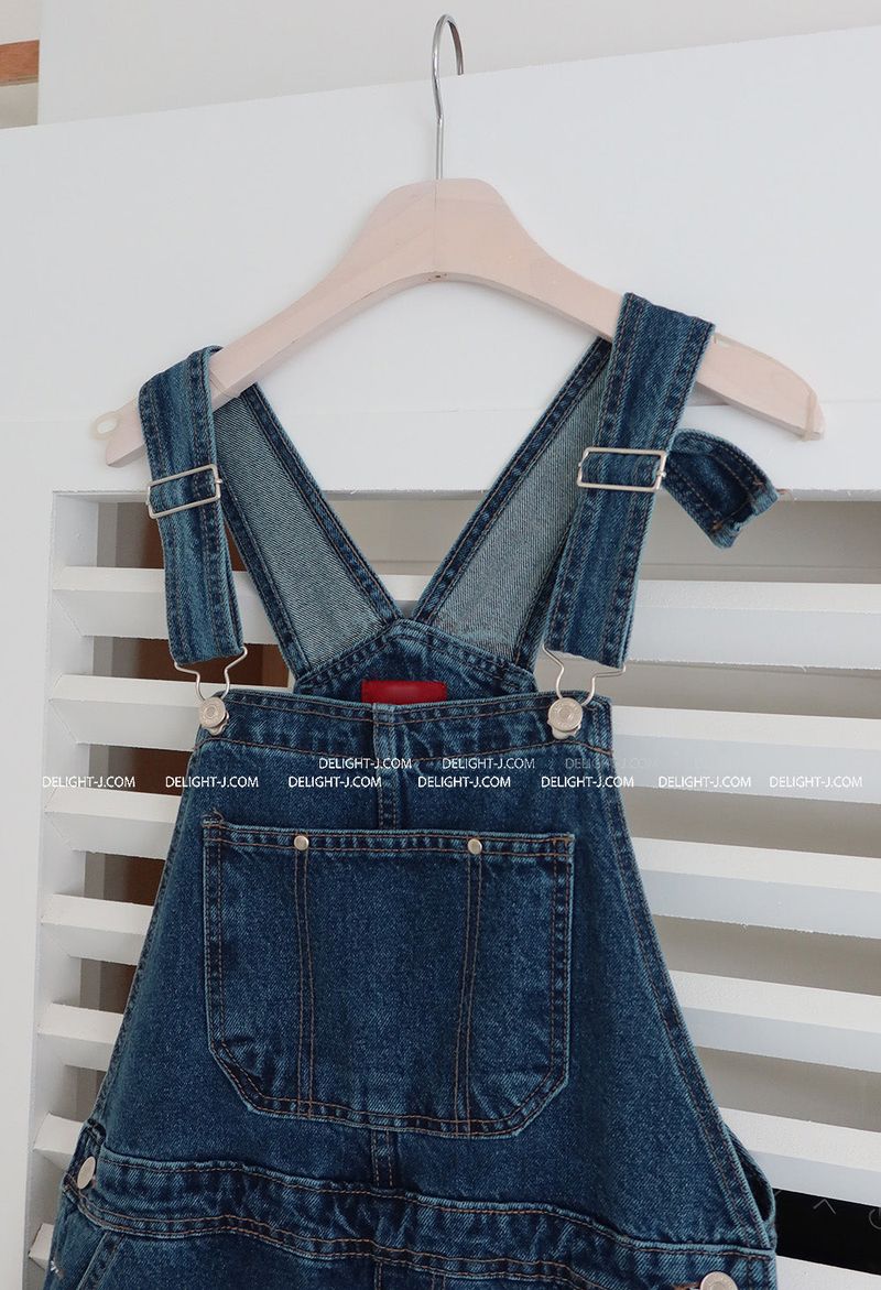 punted dark jeans overalls