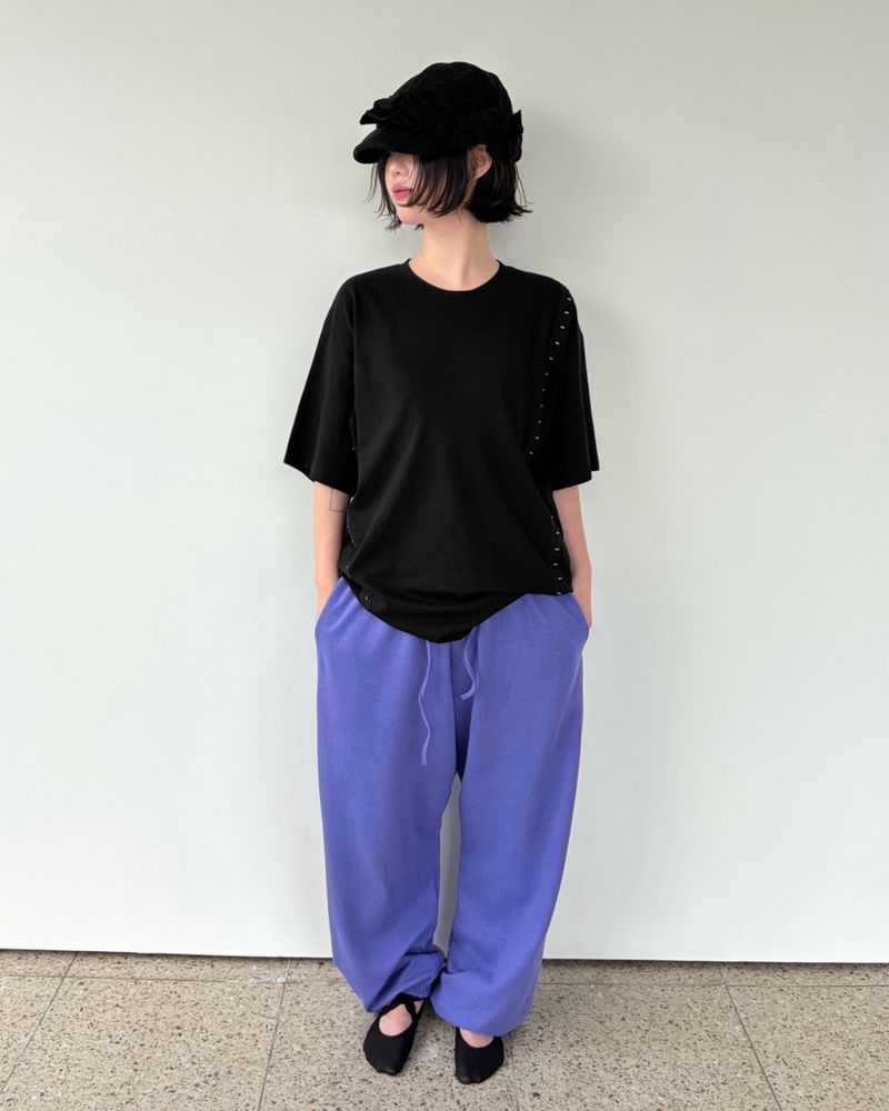 サマー ボタン スウェット パンツ(2colors)
