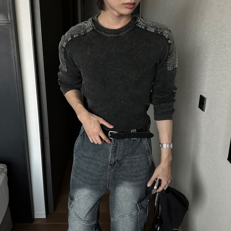 lemenne(ルメンヌ)の「LMN Deep Wash Muscle Knitwear Long-Sleeved T-Shirt (2 colors)(Tops)」