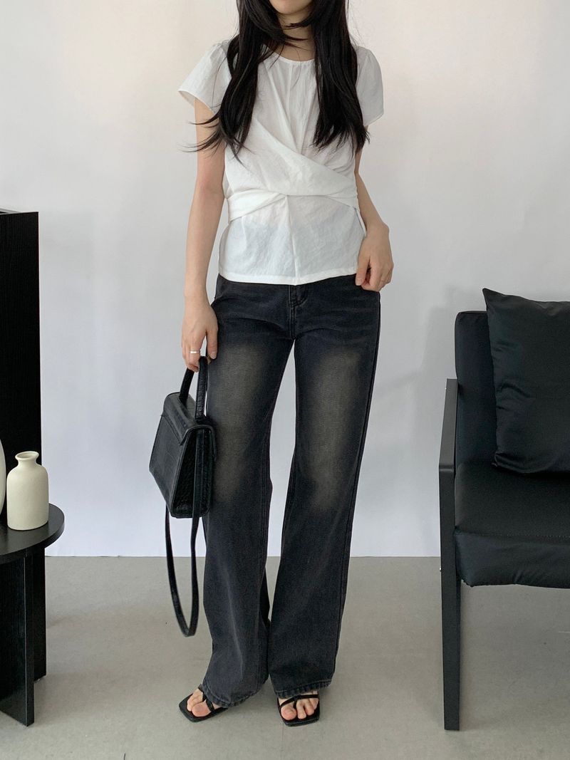 Amélie Shirred Wrap Blouse