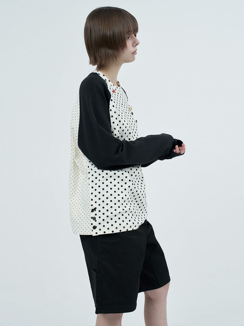 patched raglen t-shirts / white