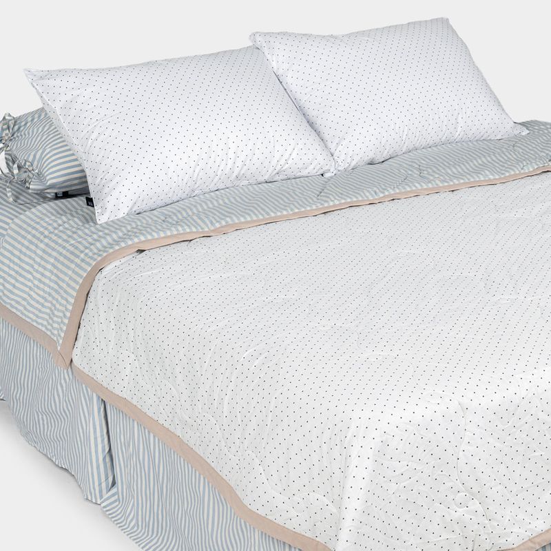 Borderline Pattern Reversible Summer Comforter - simple dot - Q size