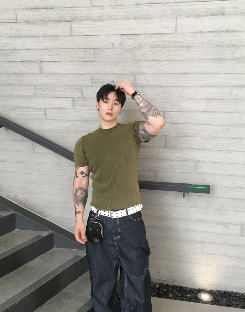 No.1801 J pigment KNIT half T