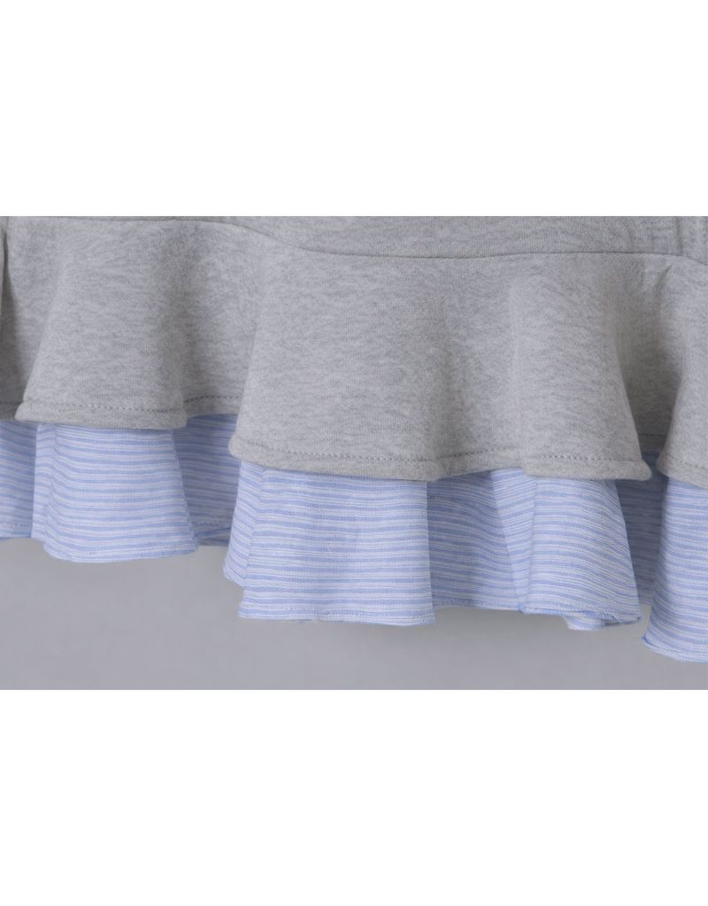 Claire Tie Layered Sweatshirt Dress Grey