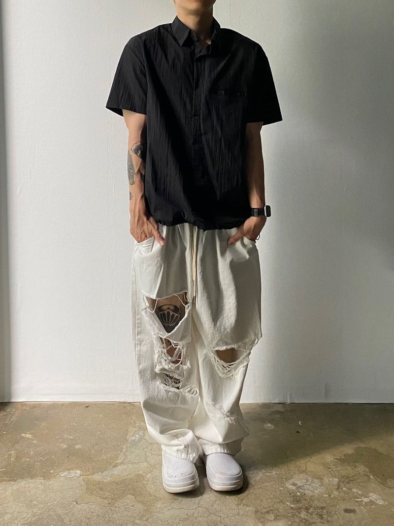 String Nylon Short Sleeve Shirt 4C