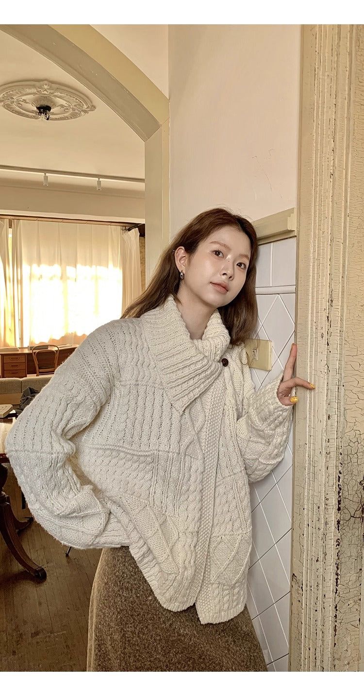 Wool Flow Warm Knit Cardigan