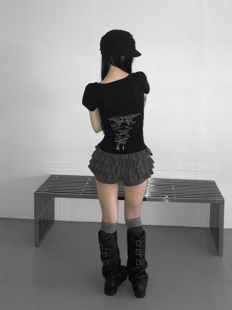 back hot piece corset top(3 color)