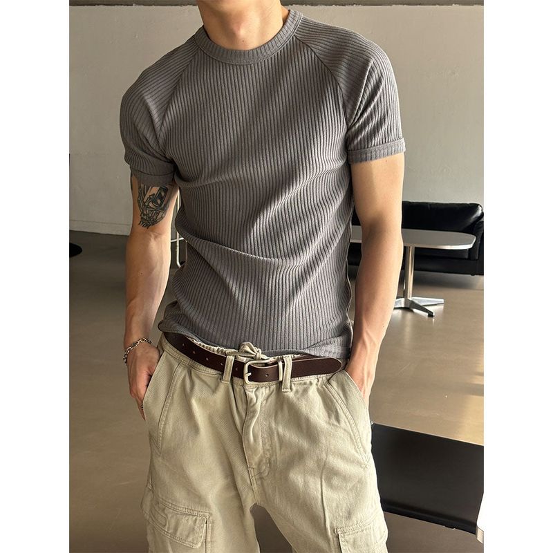 LAURANT（ロラン）の「[MUSCLE FIT] Raglan golgi slim half t-shirts(5color)（Tops）」