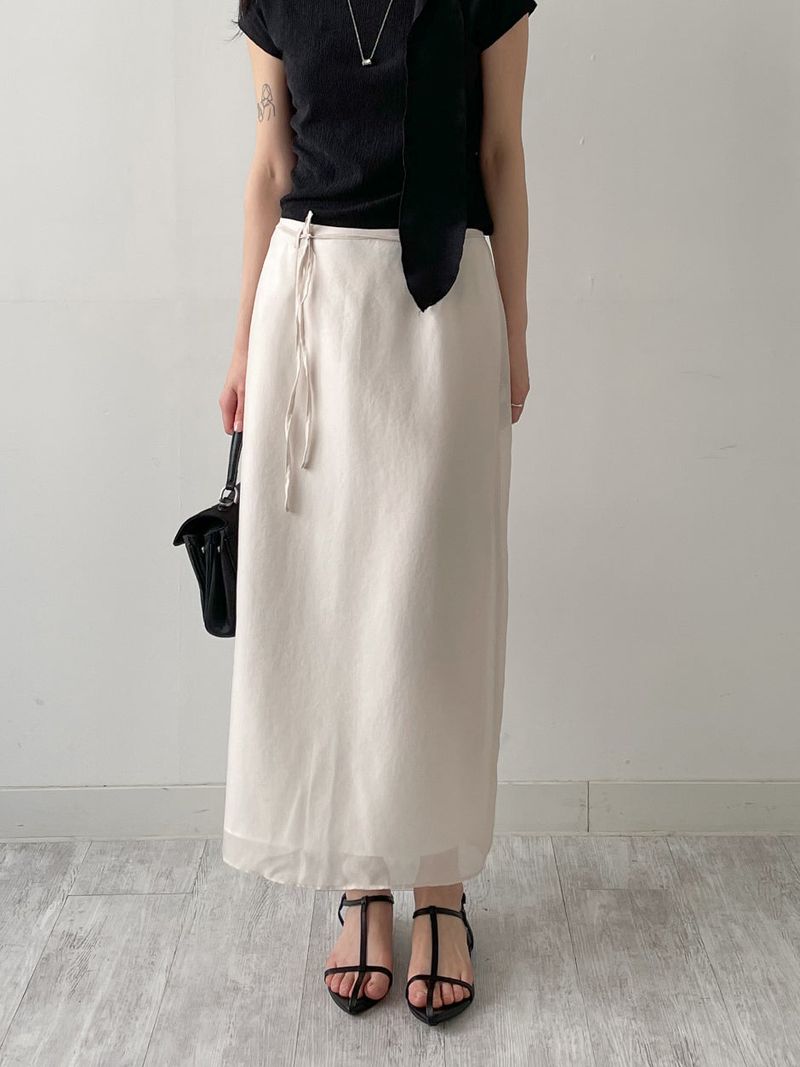 INCHANT ME（インチャントミー）の「Organza chiffon layered long skirt（Skirts）」