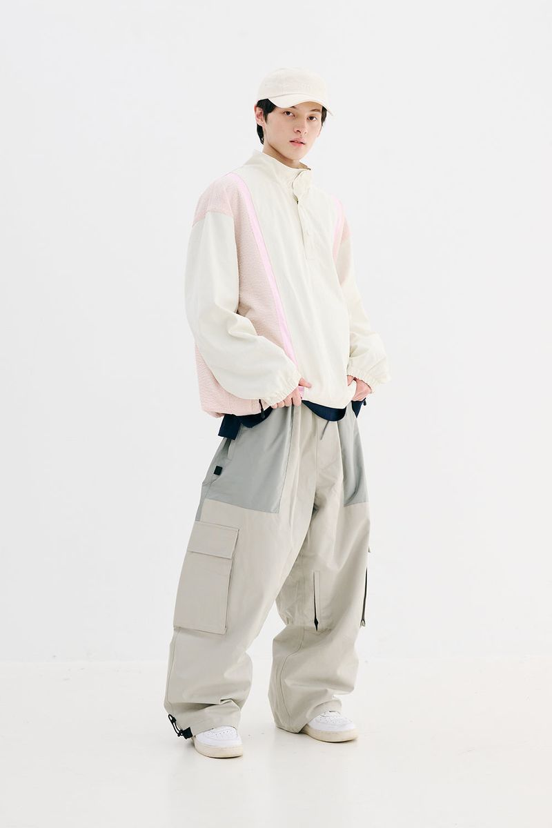 BSRABBIT(ビエスラビット)の「COMFORTABLE PULLOVER SNAP JACKET IVORY/PINK(Jackets/Outerwear)」