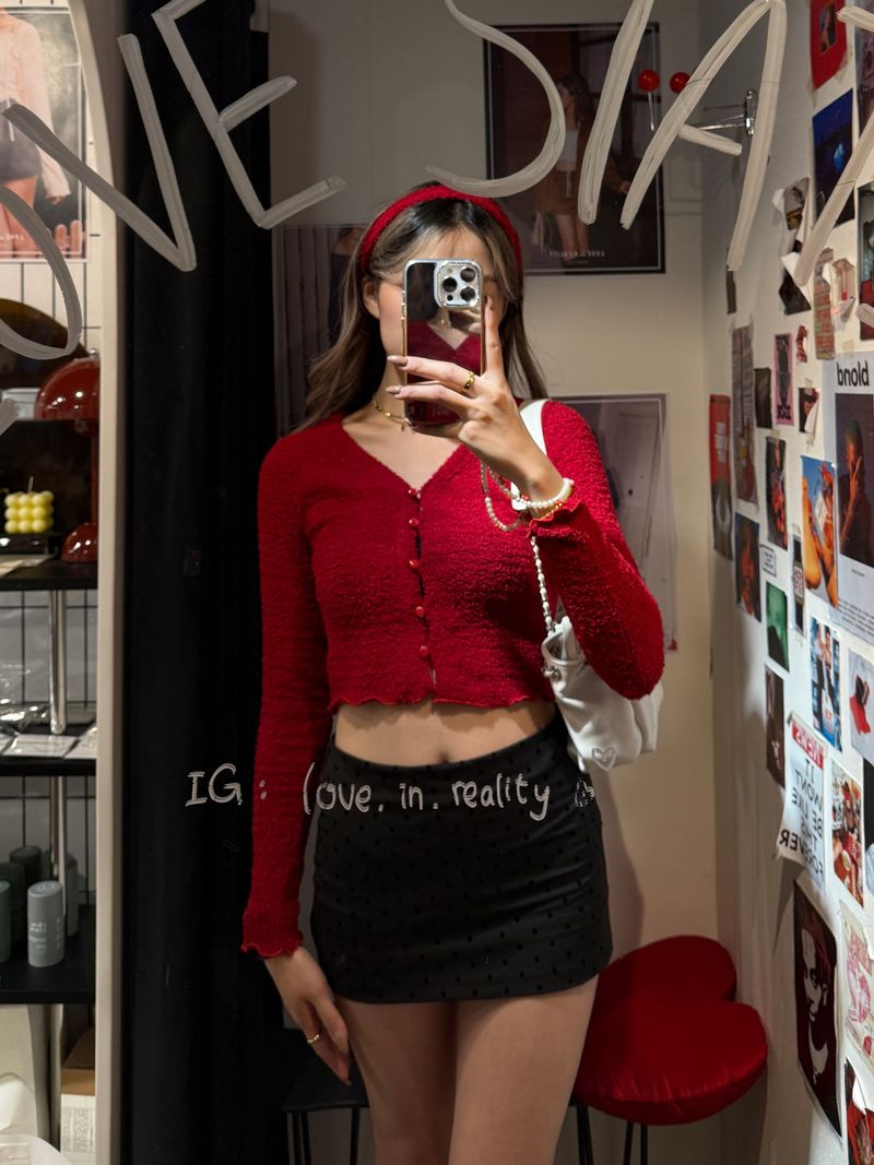 Coral Button Up Top (with skinny scarf)  - 3 colours