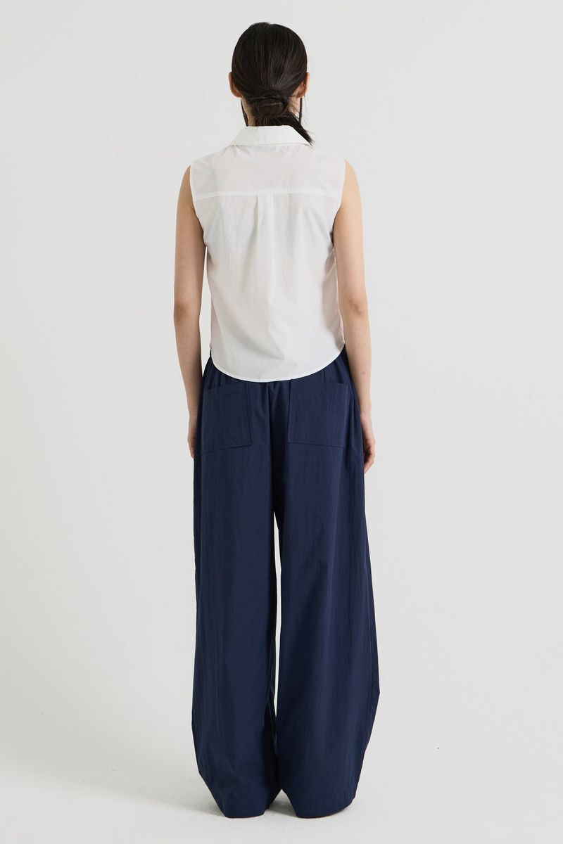 Cotton sleeveless shirt, White
