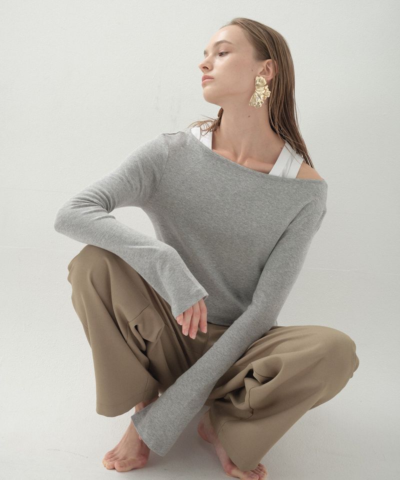 Cut-off Tencel T-shirt_Grey