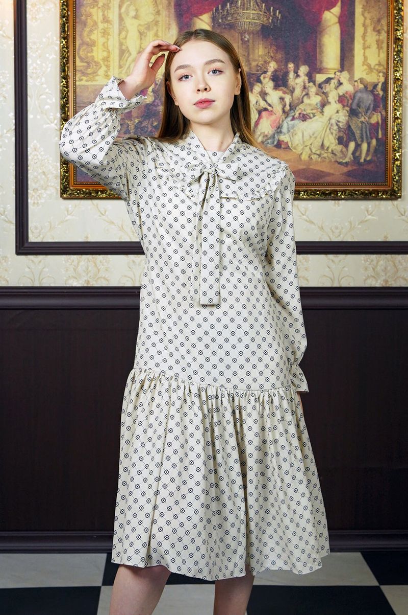 ribbon neck shirring onepiece