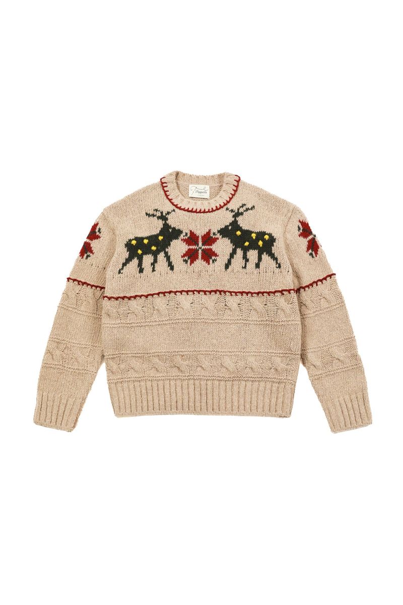 POPPALS（ポップパルズ）の「Deer Tweed Knit [Beige]（Tops）」