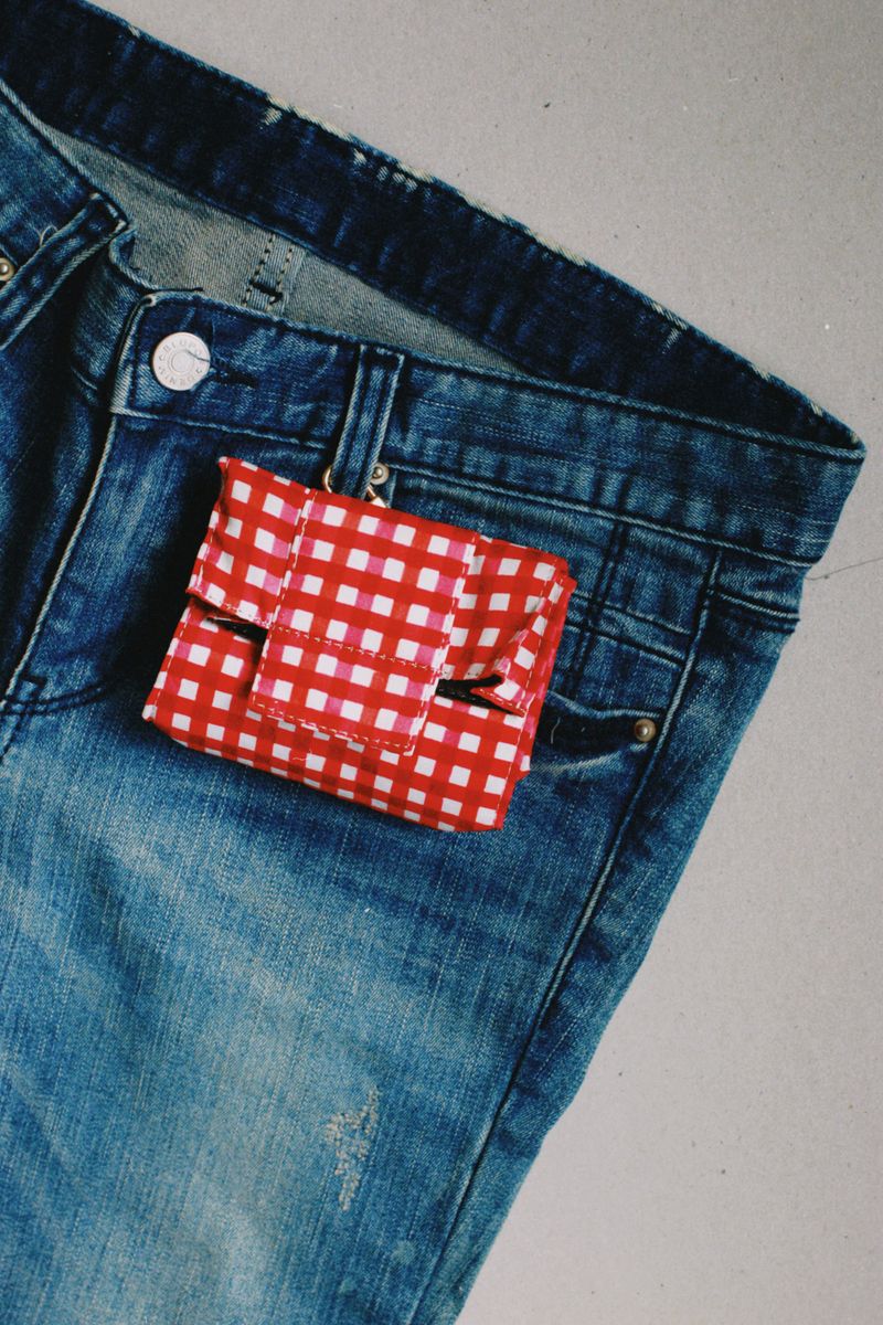 Gingham Mini Pouch - Red