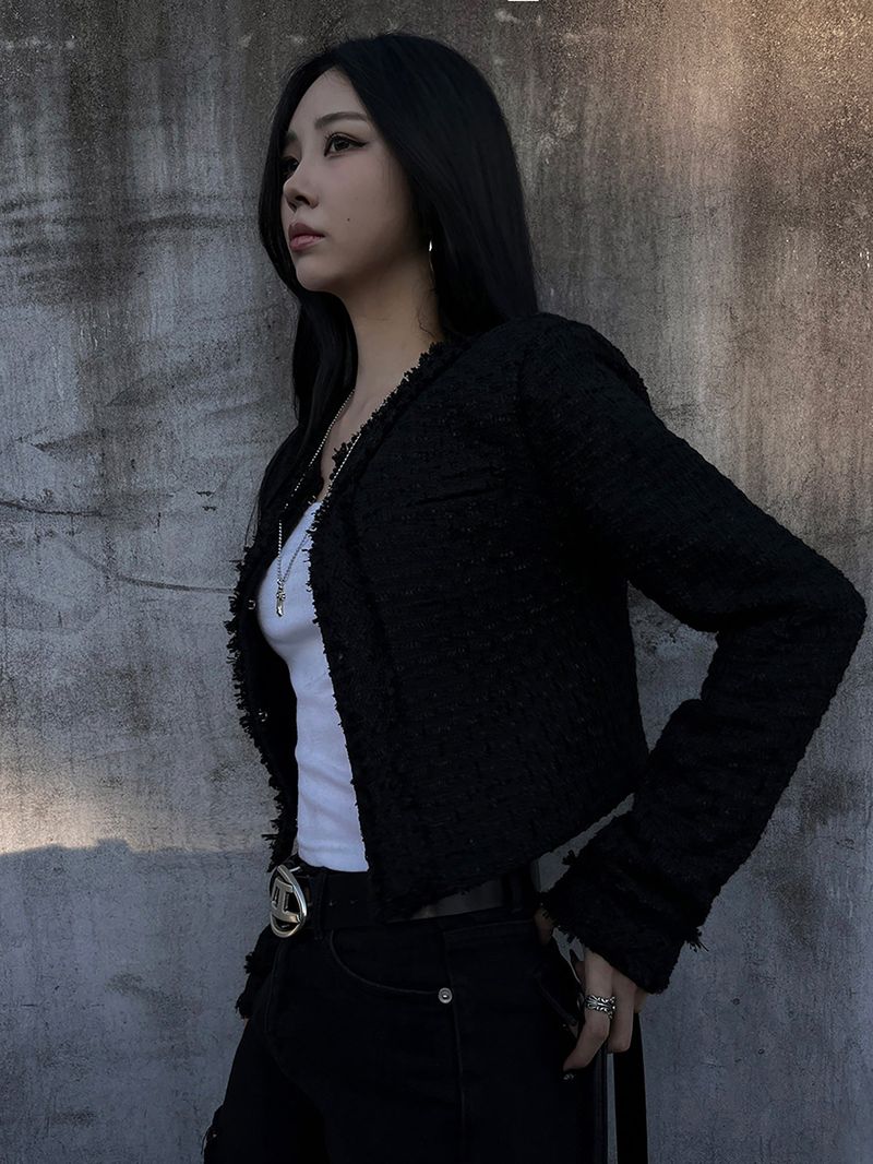 URBAN UNIQUE（アーバンユニーク）の「cropped tweed jacket (2color)（Jackets/Outerwear）」
