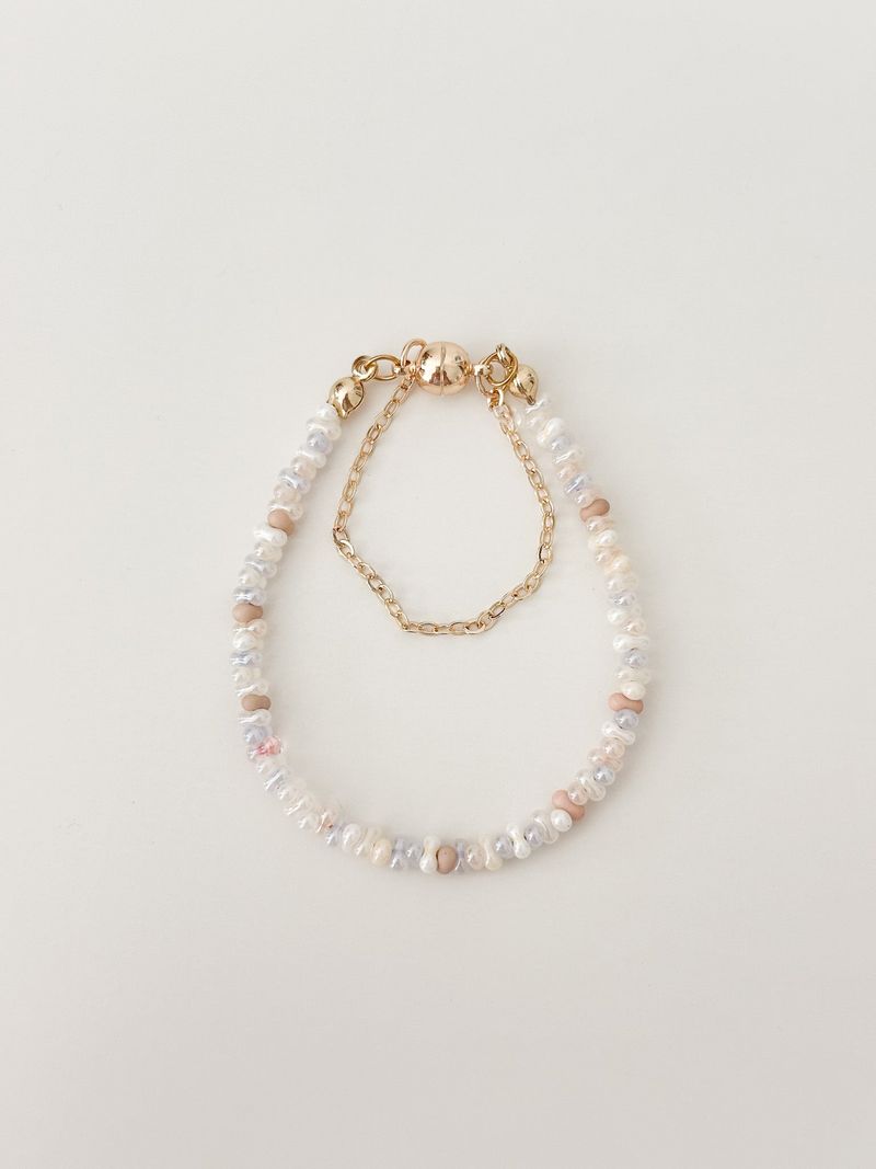Cloudy Beads Initials Bracelet
