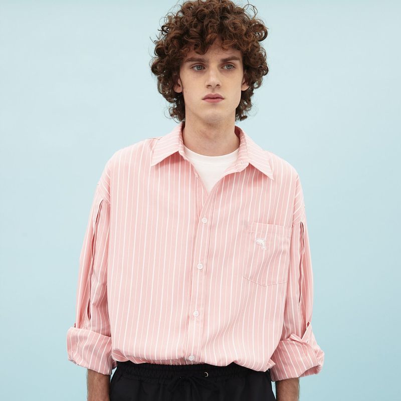 Open sleeve stripe shirts