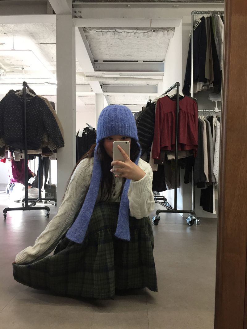 Windy Checkered Long Skirt (1color)