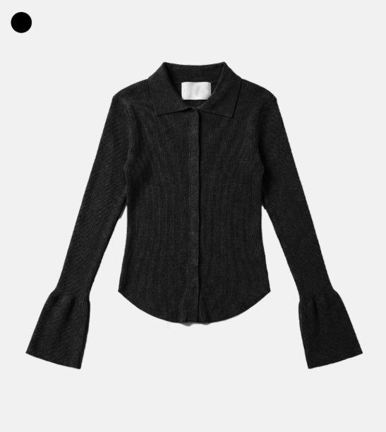 Snap cuffs collar knit