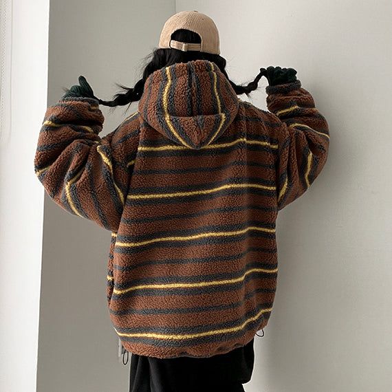 Kibbard Oversized Boxy Wool Hooded Zip-Up