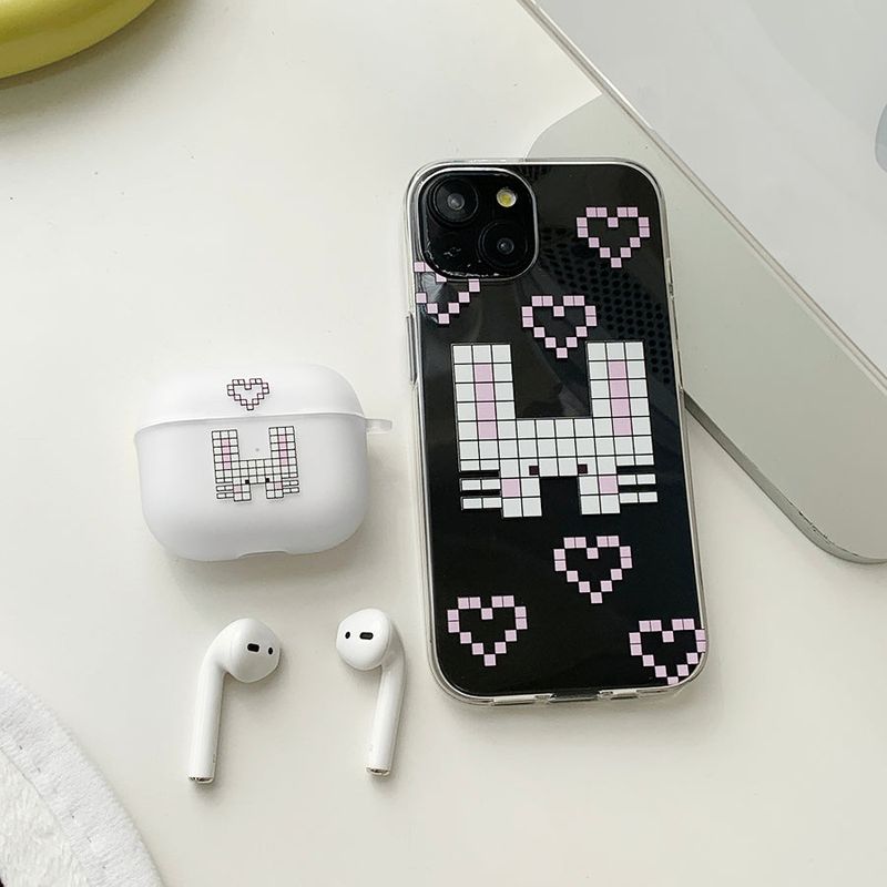 Pink - Square Rabbit AirPods Case_matt