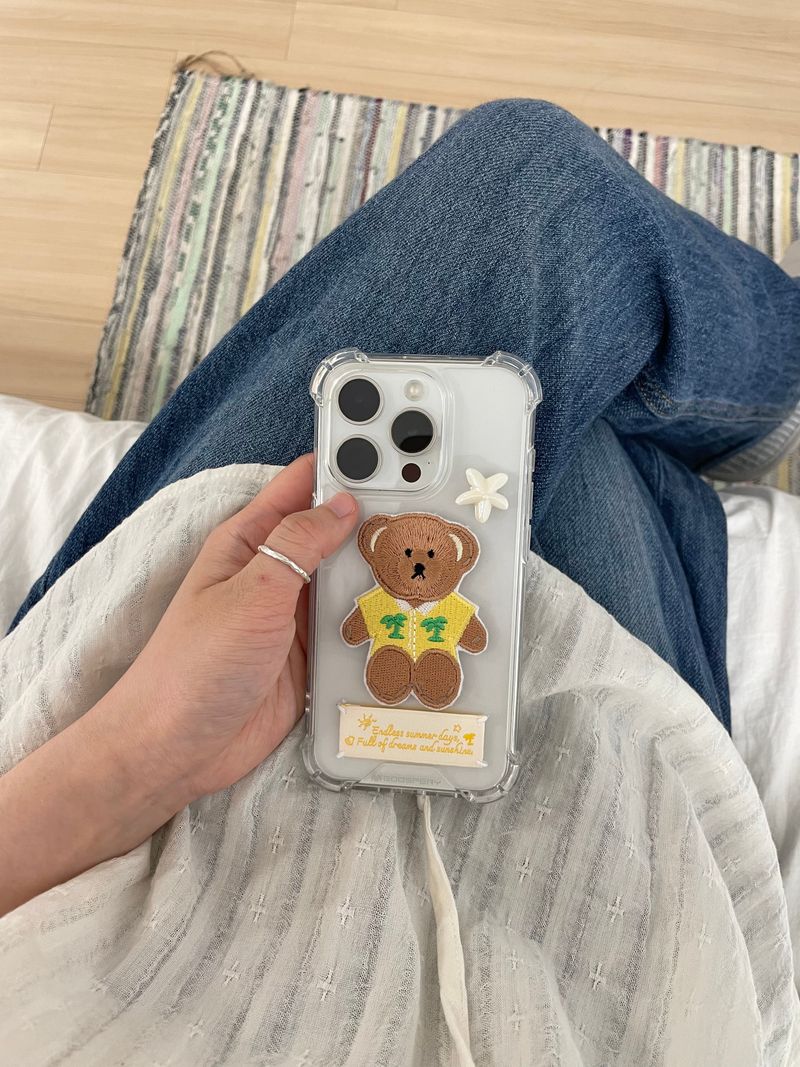 HAWAIIAN TEDDY LABEL PHONECASE (YELLOW)