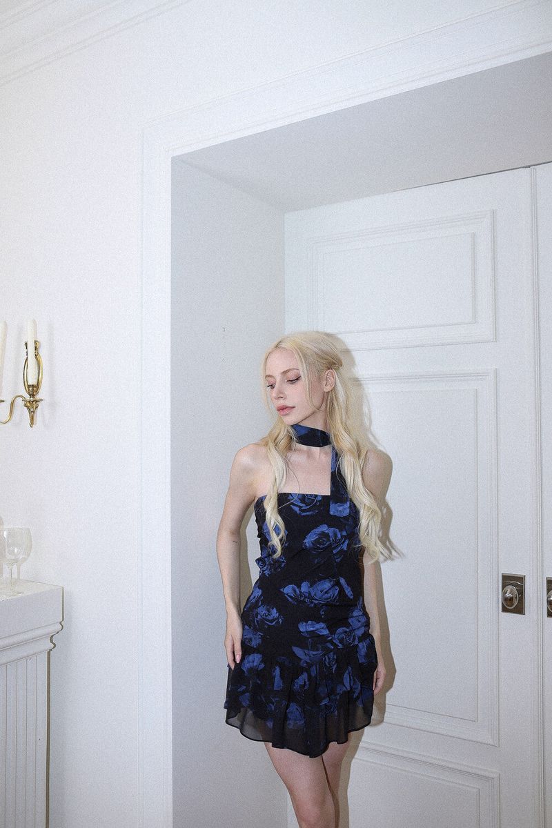 ROSE SCARF TOP[blue]