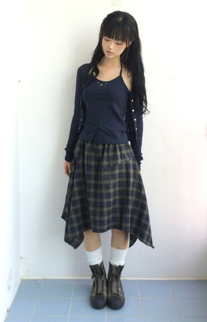 flared checkered skirt