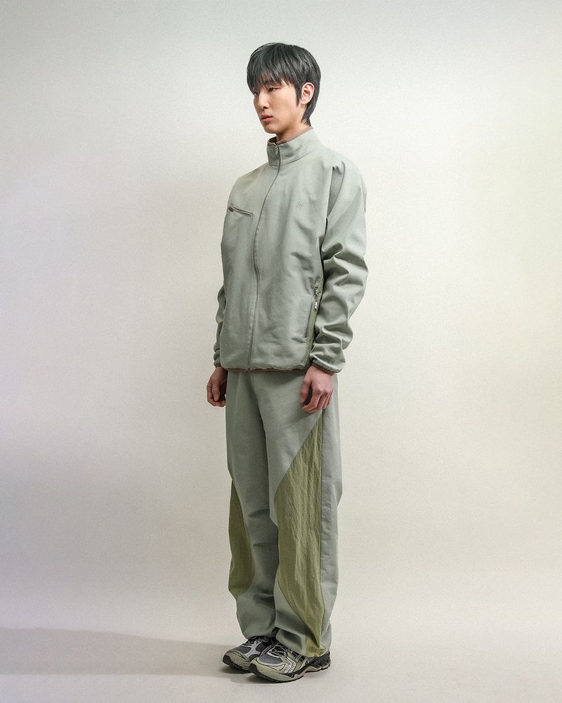 ASYMMETRIC WAVE PANTS-EARTHY GREEN