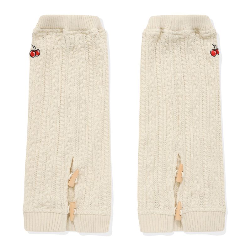 CHERRY CABLE KNIT LEG WARMERS [IVORY]