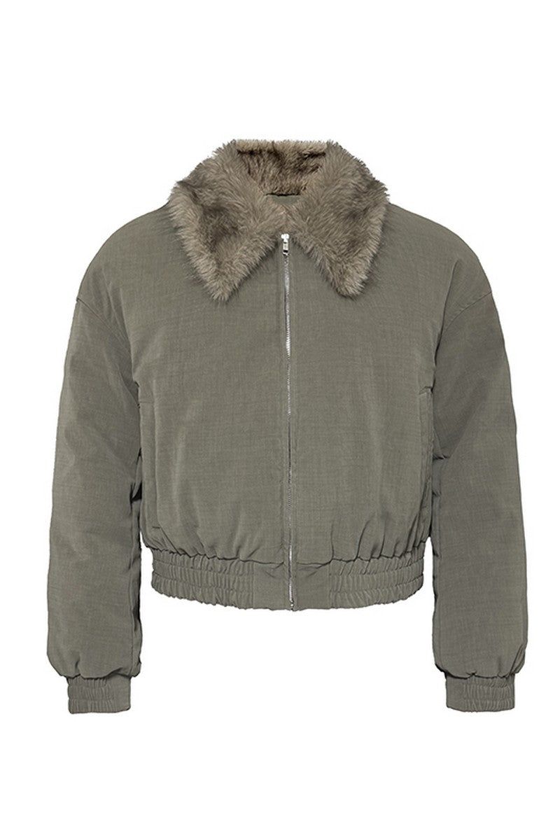 Faded Fur Down Jacket