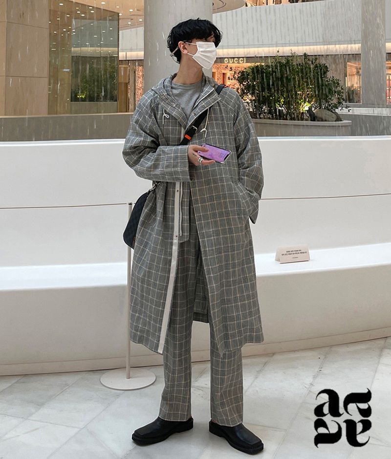 ASCLO（エジュクロ）の「 [ASCLO MADE] Linen Check Set Up Hood Coat（Jackets/Outerwear）」