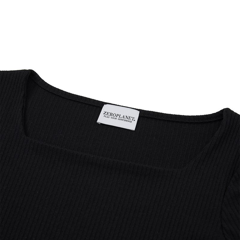 スクエアスリムミニドレス / Square Slim Mini Dress [BLACK]