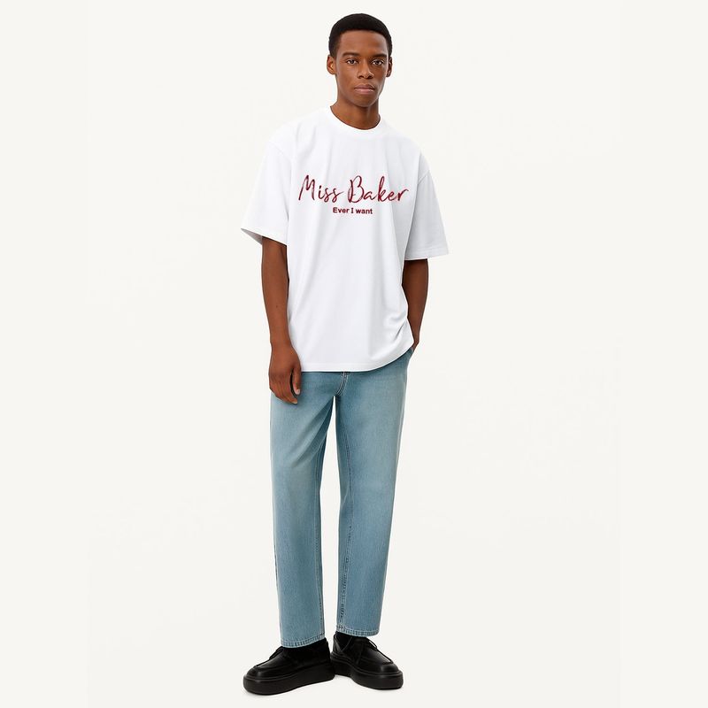 Miss Baker エンボニードルTシャツ ホワイト(MAN)