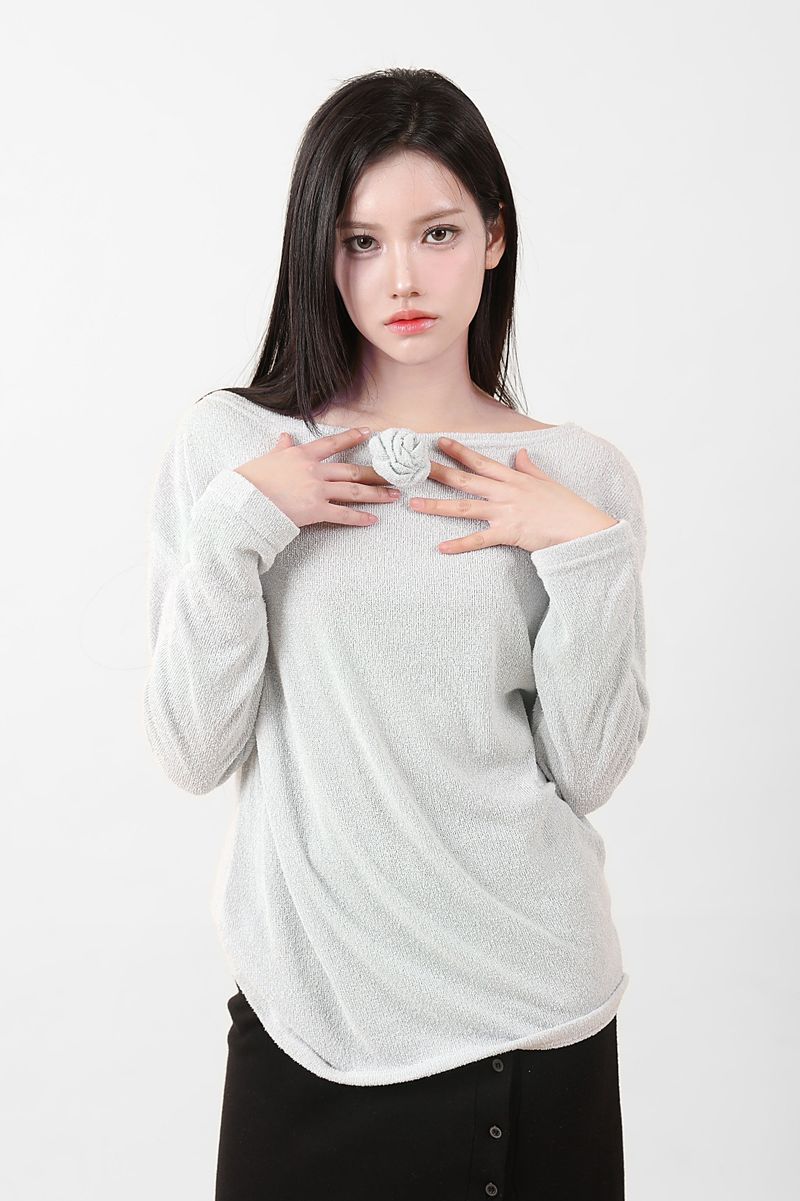 Loose Fit Corsage Knit Mint