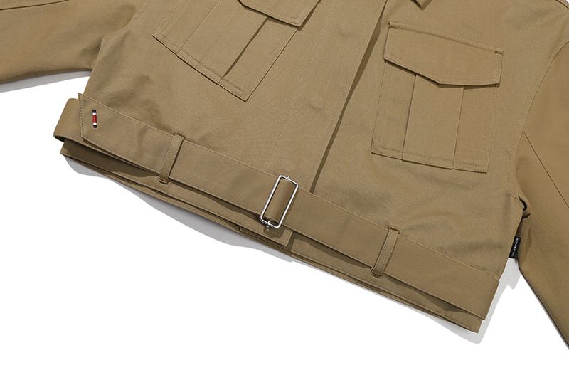 GABERDINE TRENCH CROP JACKET_BEIGE