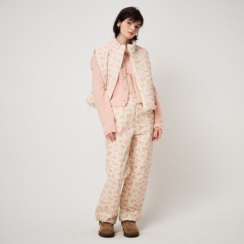FLORAL PEDDING VEST, CREAM