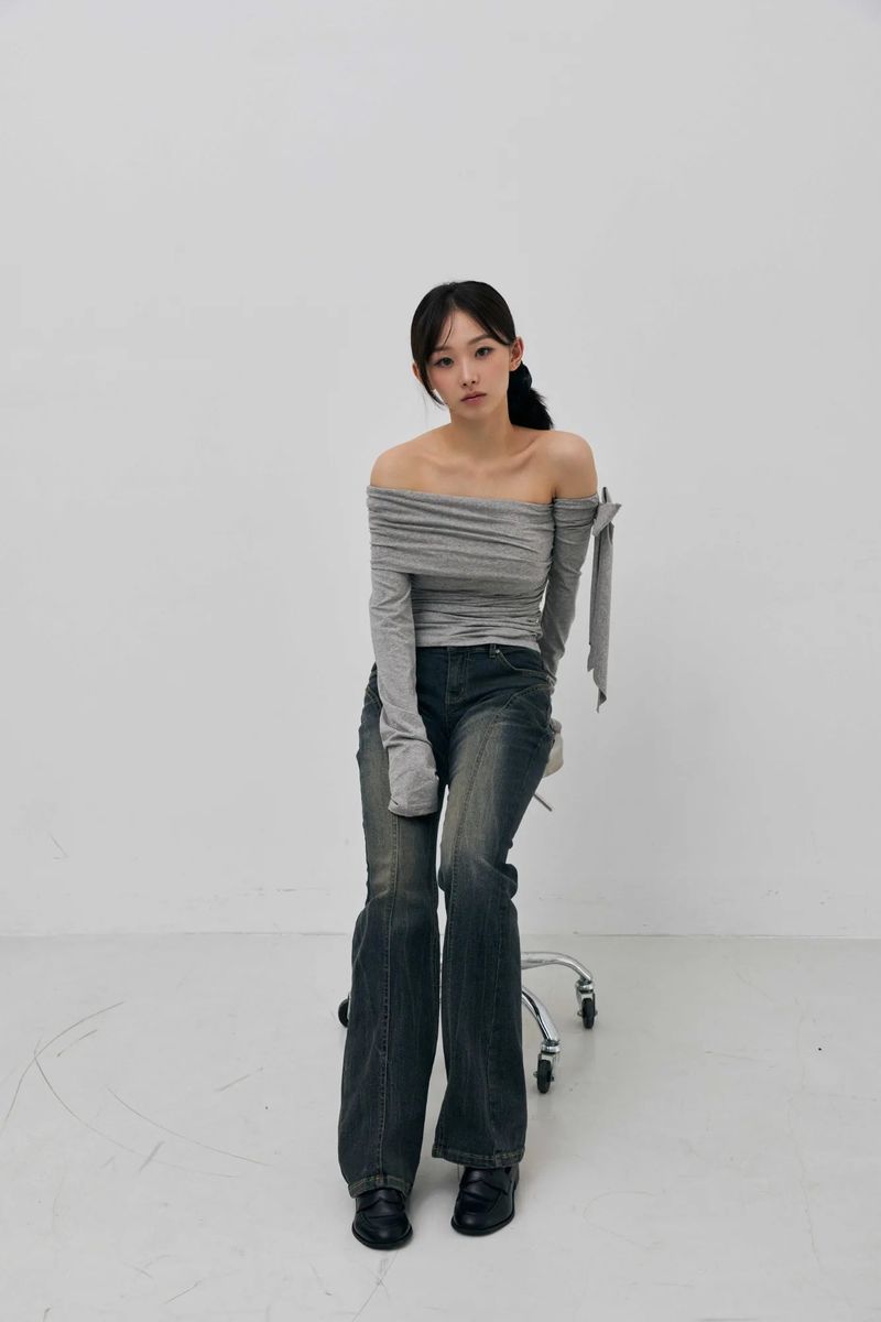 ARIKIM（アリキム）の「RIEN ONE-SHOULDER SHIRRING TOP / MELANGE（Tops）」