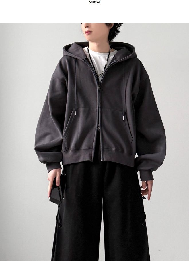 Bound Crop Hood Zip-Up