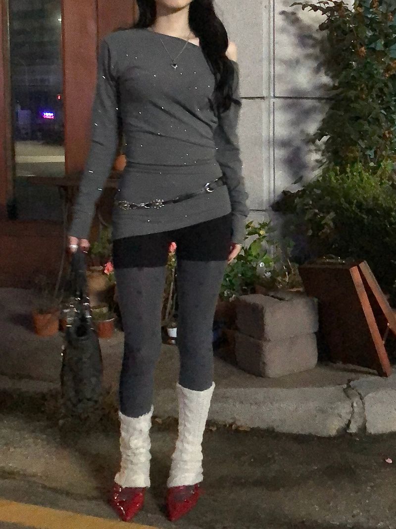 Gray Ribbon Stocking