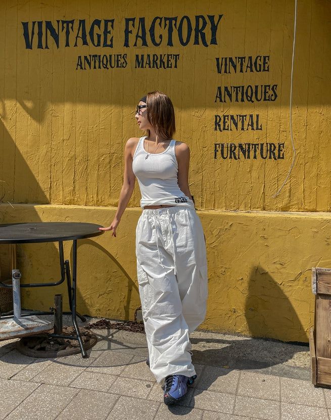 Taffy washed parachute cargo pants