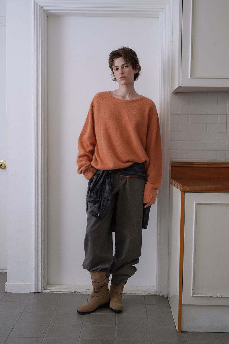 Cuddle raccoon knit_orange
