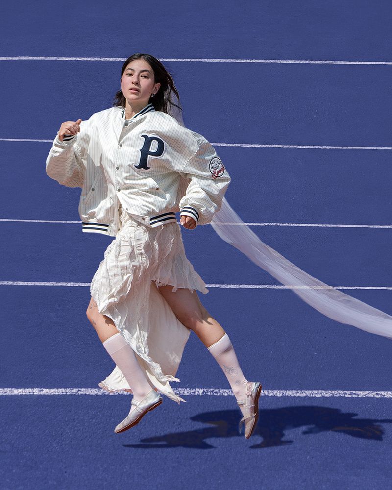 P LOGO BOMBER - IVORY