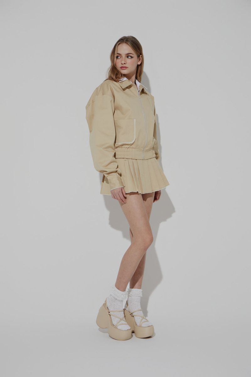CHINO PLEATS SKIRT