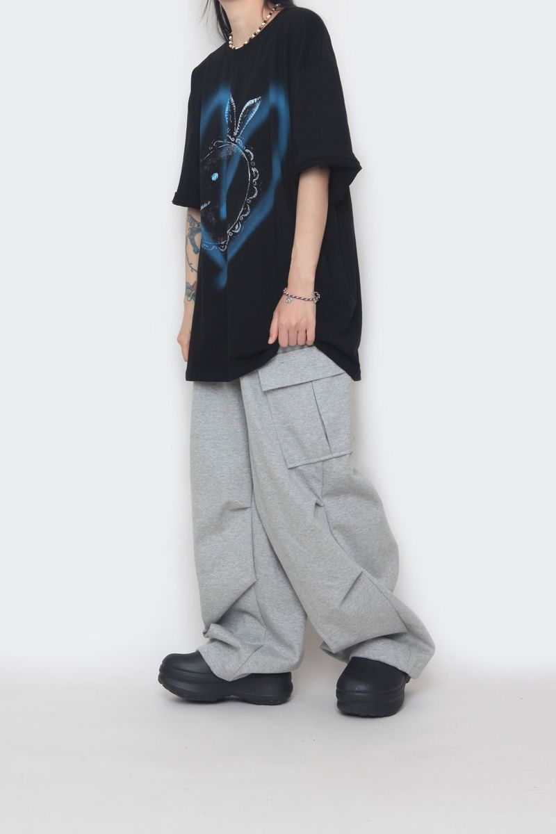 diagonal cargo sweatpants
