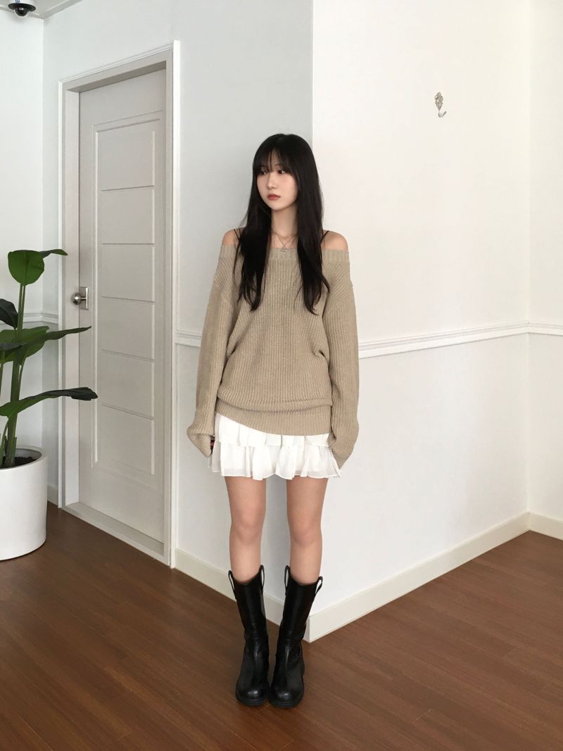 ネフオフショルダーニットウェア (3color)