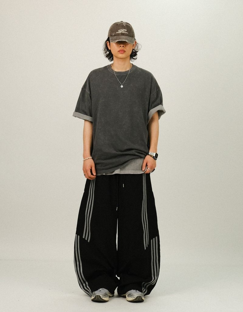 RU Track Nylon Curved Banding Pants